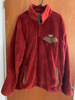 L.L.Bean Rust Red Sherpa Fleece Jacket